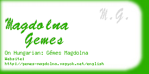 magdolna gemes business card