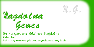 magdolna gemes business card